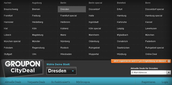 Angebot für Groupon in Deutschland